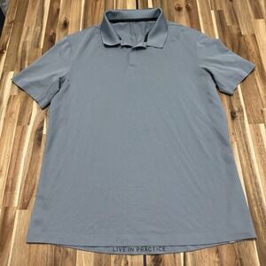 Lululemon Polo Shirt Mens XL Blue Pique Tech Performance Stretch Golf Collared